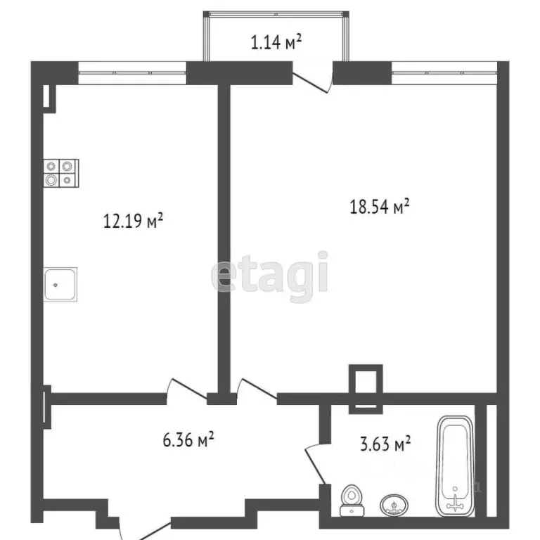 1-к кв. Ростовская область, Ростов-на-Дону Стабильная ул., 3с1 (40.0 ... - Фото 1