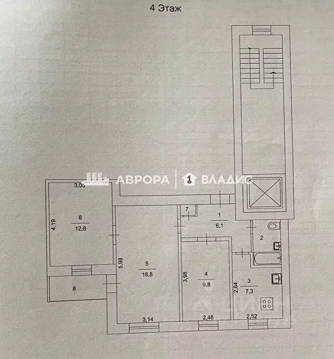 3-к кв. Челябинская область, Магнитогорск ул. Ворошилова, 29 (58.1 м) - Фото 1