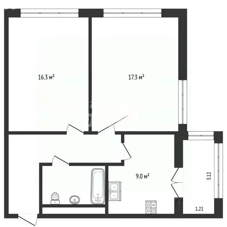 2-комнатная квартира: Балашиха, проспект Ленина, 32Д (57 м) - Фото 1