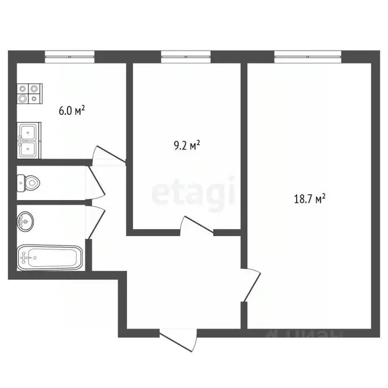 2-к кв. Москва Литовский бул., 46К2 (44.5 м) - Фото 2