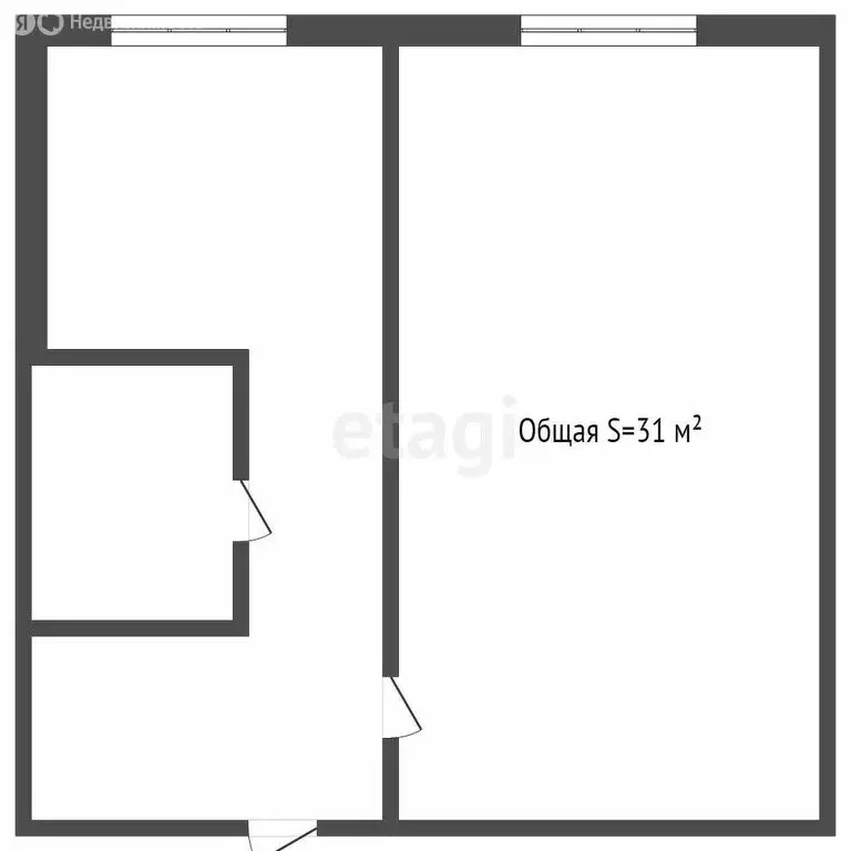 1-комнатная квартира: Кемерово, Вельская улица, 1В (31.3 м) - Фото 0
