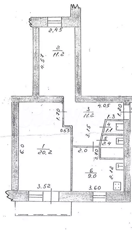 2-к. квартира, 56 м, 3/3 эт. - Фото 0