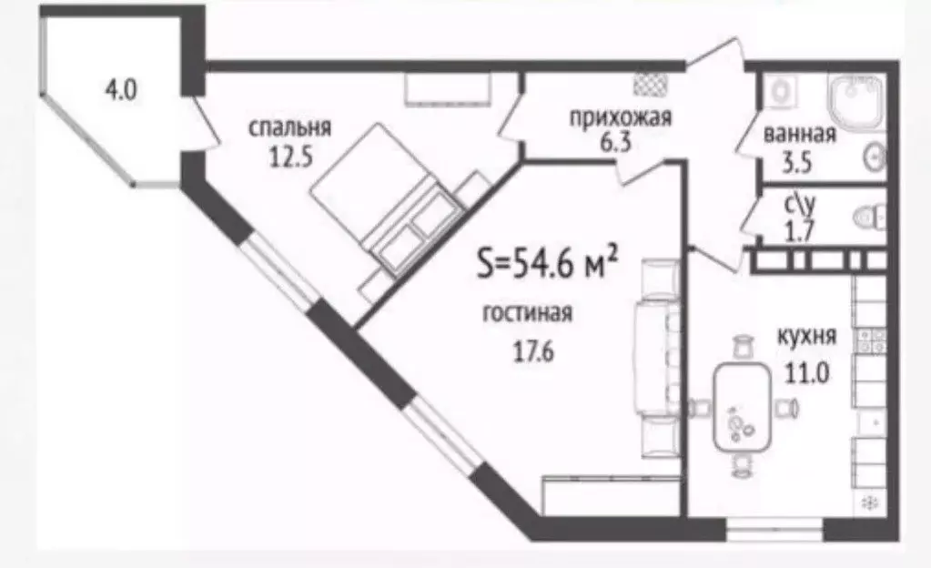 2-к кв. Тульская область, Тула городской округ, д. Харино ул. ... - Фото 1