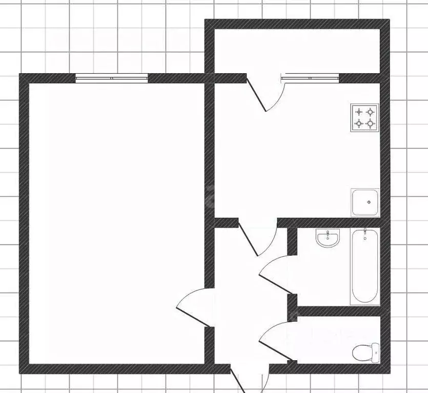 1-к кв. Липецкая область, Липецк ул. Ушинского, 19 (34.7 м) - Фото 2