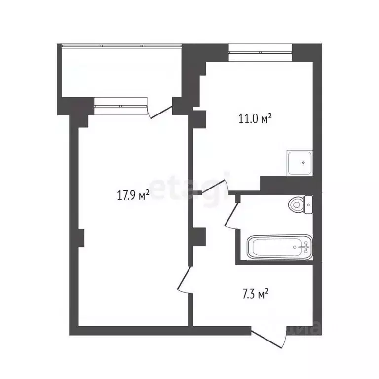 1-к кв. Красноярский край, Красноярск ул. Чернышевского, 65 (39.9 м) - Фото 1