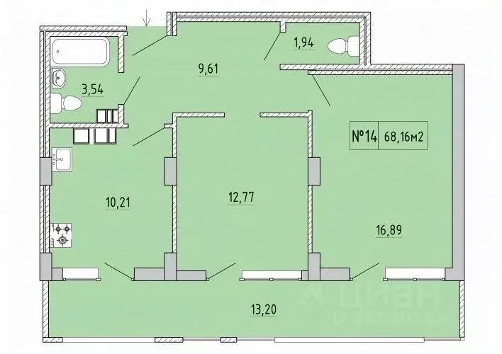 2-к кв. Крым, Феодосия ул. Грина, 43 (68.16 м) - Фото 0