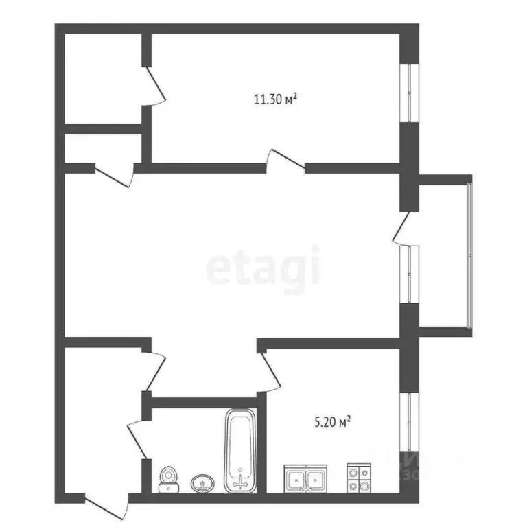 2-к кв. Ярославская область, Ярославль ул. Блюхера, 33а (44.1 м) - Фото 1