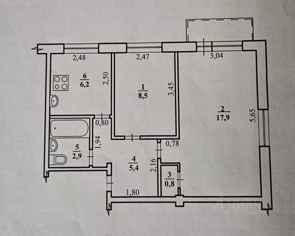 2-к кв. Волгоградская область, Волгоград ул. Козьмы Минина, 8 (41.7 м) - Фото 1