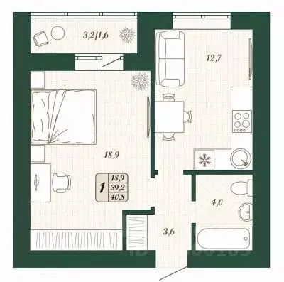 1-к кв. Самарская область, Волжский район, Смышляевка городское ... - Фото 1