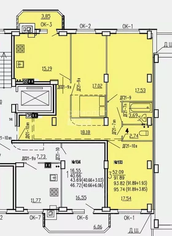 3-к кв. Курская область, Курск ул. 2-я Агрегатная, 57 (95.74 м) - Фото 1