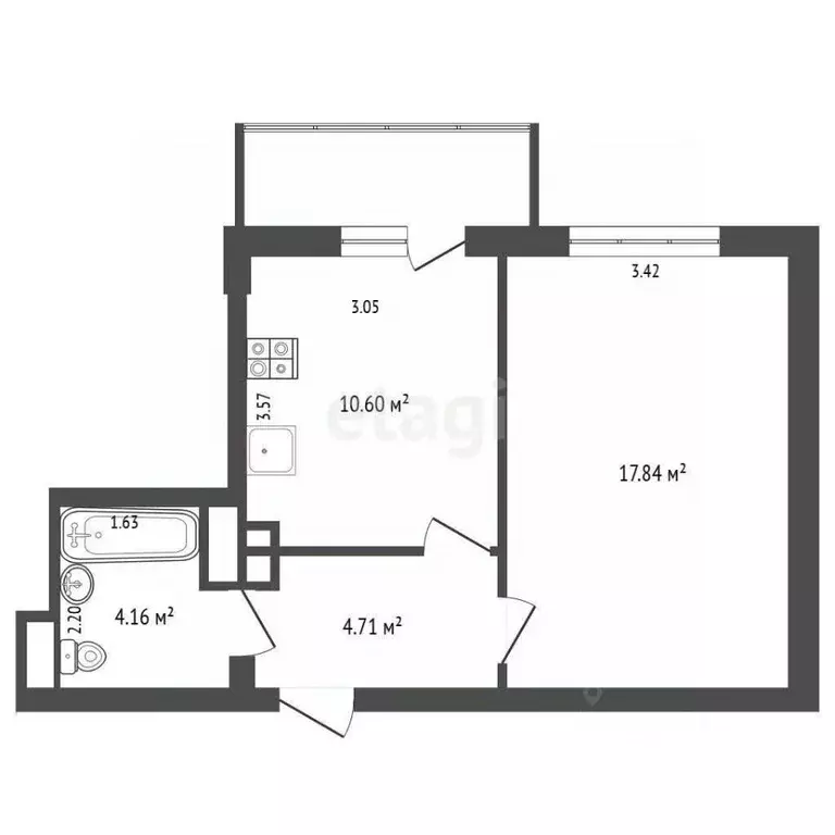 1-к кв. Краснодарский край, Анапа ул. Объездная, 39к3 (38.5 м) - Фото 1