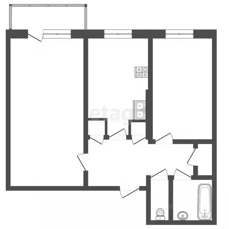 2-к кв. Саха (Якутия), Якутск Октябрьская ул., 27/2 (46.8 м) - Фото 2