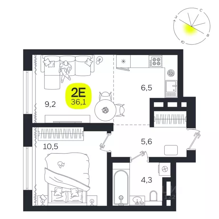 2-к кв. Свердловская область, Екатеринбург Южная Ботаника жилрайон, ... - Фото 0