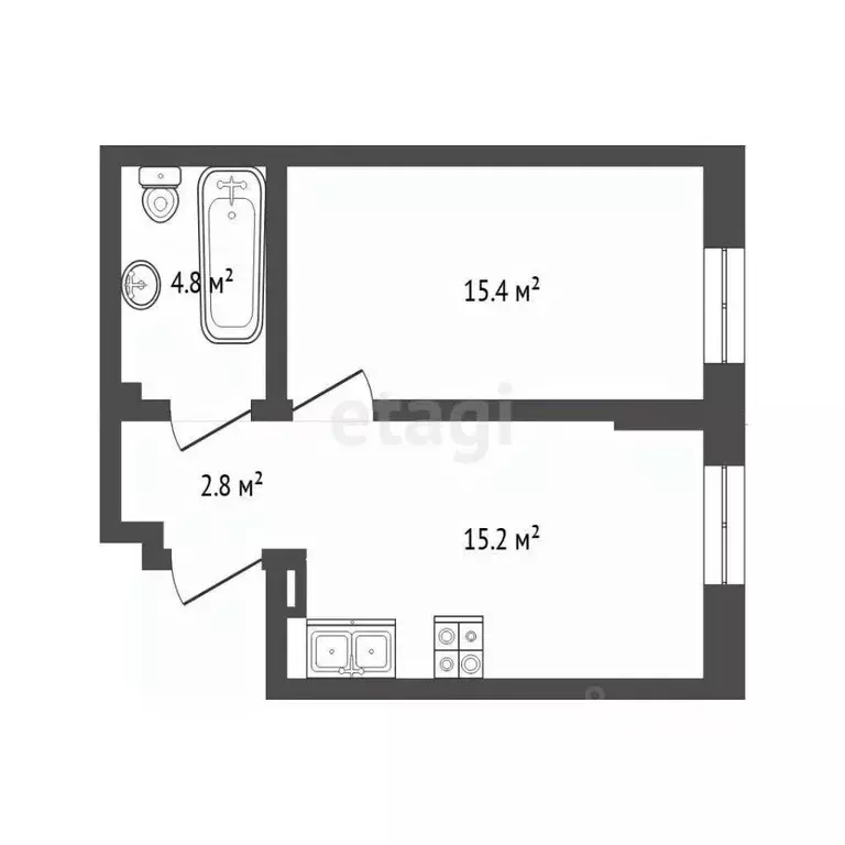 1-к кв. Тюменская область, Тюмень ул. Сергея Свиридова, 7 (37.2 м) - Фото 1