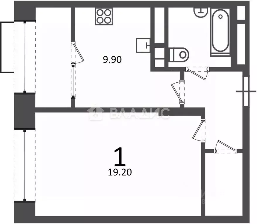 1-к кв. Москва Клинская ул., 2А (40.4 м) - Фото 1