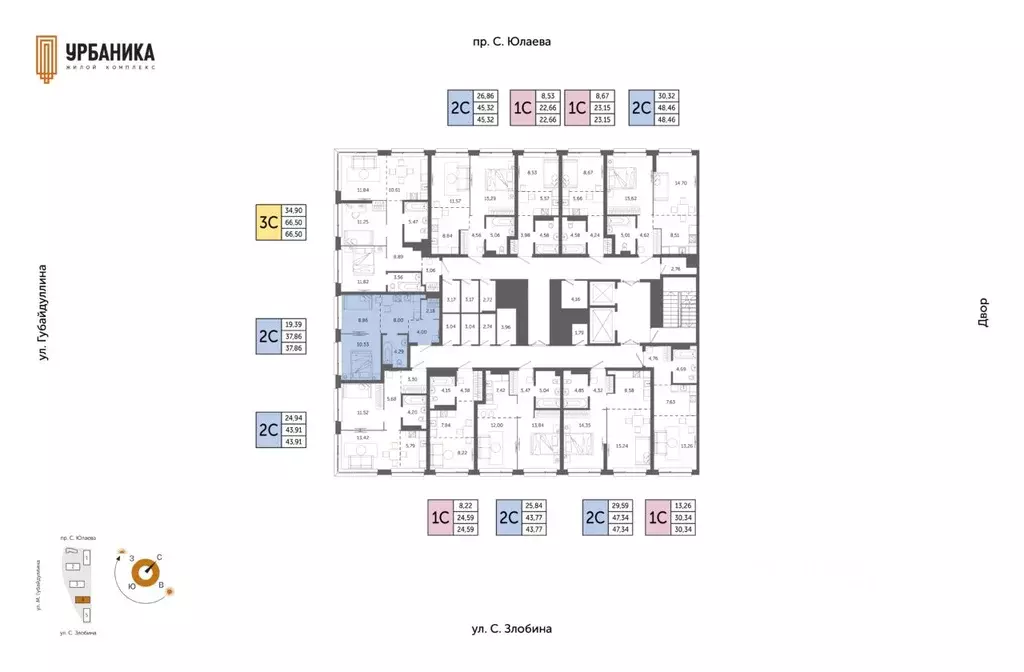 2-к кв. Башкортостан, Уфа Зеленая Роща жилрайон, Урбаника жилой ... - Фото 2