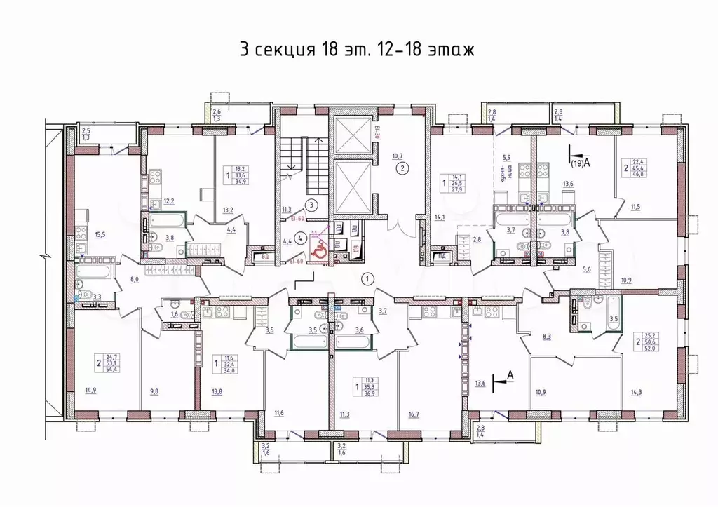 1-к. квартира, 34 м, 17/19 эт. - Фото 1