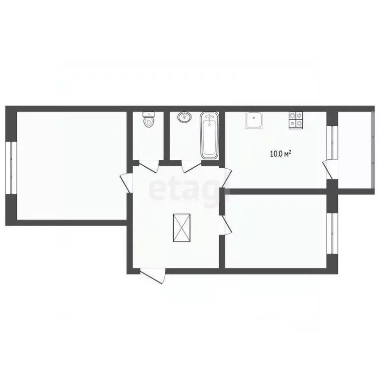 2-к кв. Тюменская область, Тюмень ул. Пермякова, 83 (52.4 м) - Фото 1