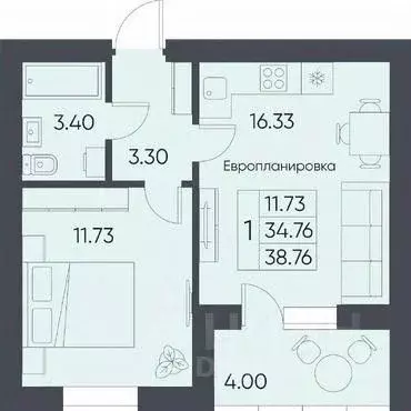 1-к кв. Саратовская область, Татищево рп ул. Михайловская, 13 (38.76 ... - Фото 0
