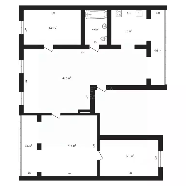 3-к кв. Тюменская область, Тюмень Карская ул., 36 (132.8 м) - Фото 1