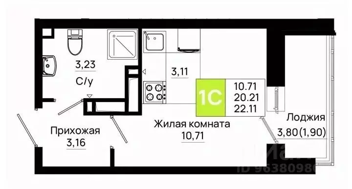 Студия Ростовская область, Ростов-на-Дону Нефтекачка кв-л, Октябрь ... - Фото 0