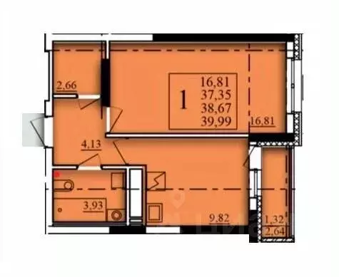 1-к кв. Башкортостан, Уфа Затон-Восточный жилрайон, Паруса жилой ... - Фото 1