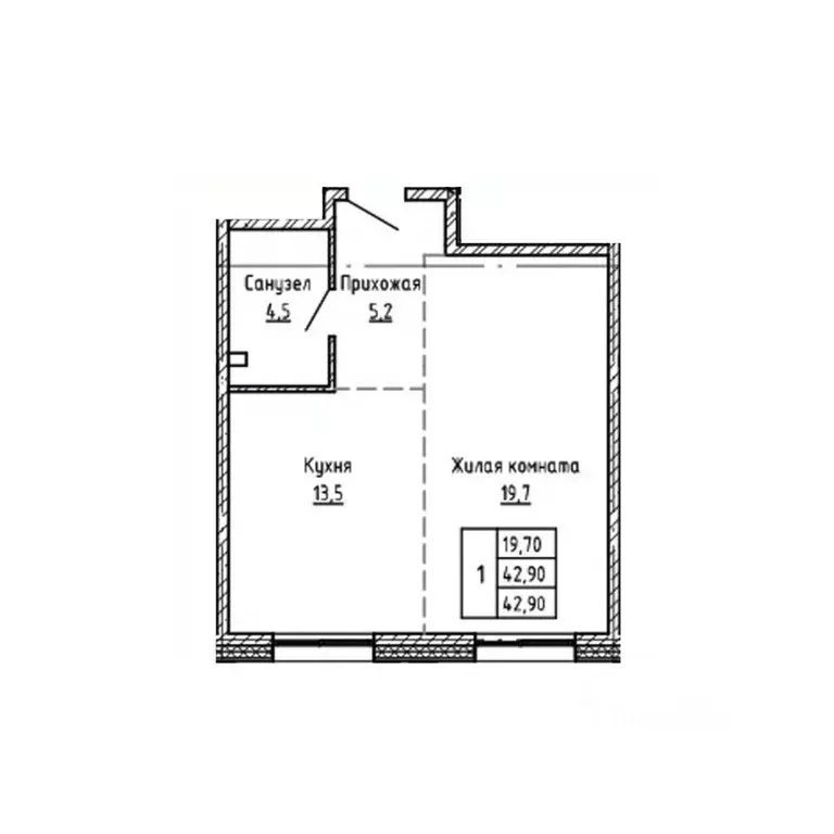 1-к кв. Приморский край, Владивосток Днепровская ул., 25к5 (42.9 м) - Фото 1