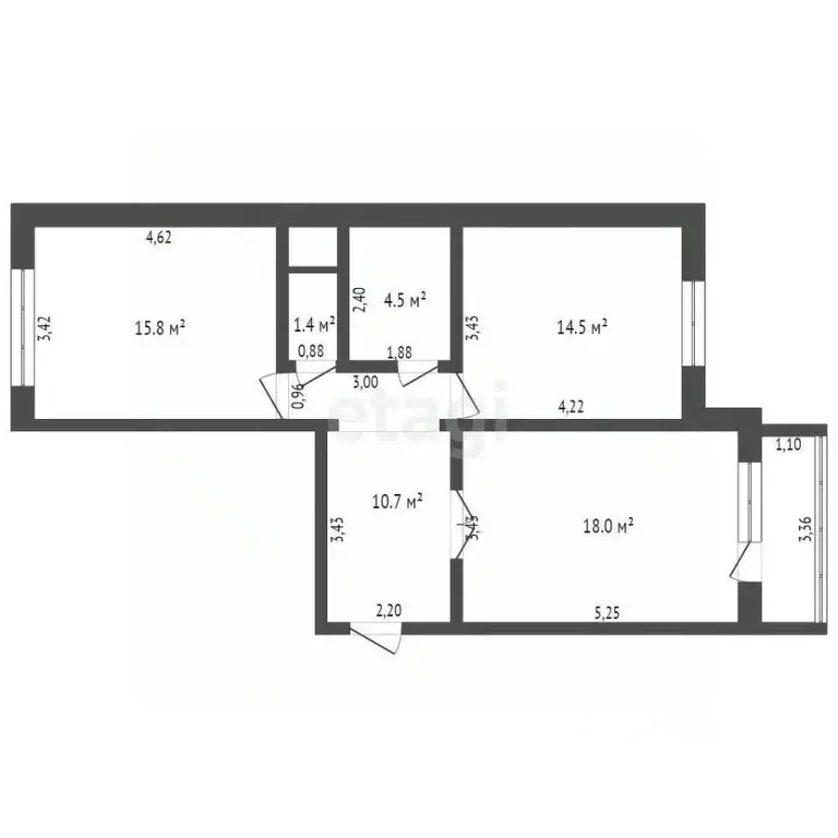 2-к кв. Кемеровская область, Юрга Фестивальная ул., 4В (64.9 м) - Фото 1