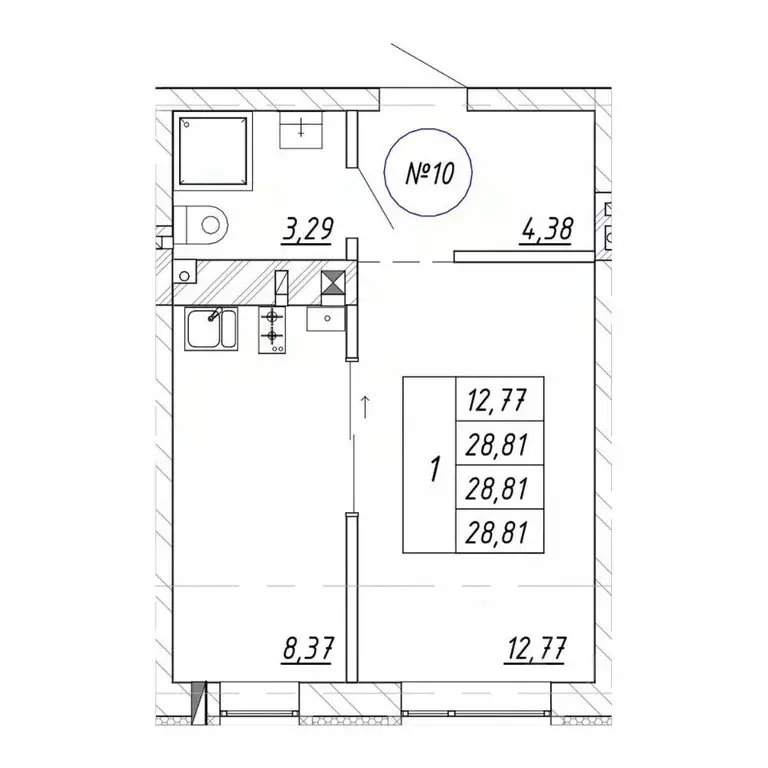 1-к кв. Калининградская область, Зеленоградск пос. Малиновка,  (28.81 ... - Фото 1