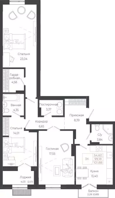 3-к кв. Алтай, Майминский район, с. Майма ул. Энергетиков (101.88 м) - Фото 1