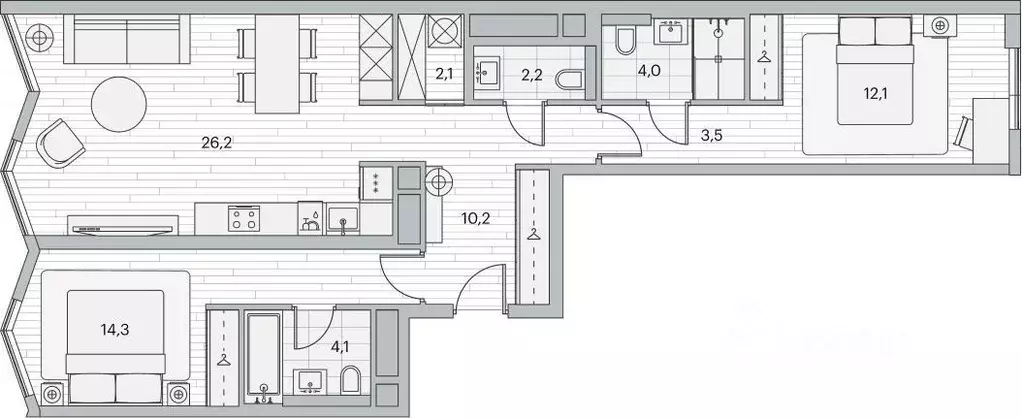 3-к кв. Москва Береговой проезд, 2 (80.5 м) - Фото 2