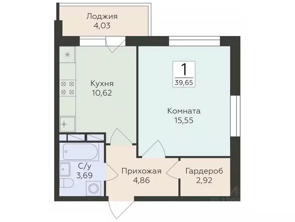1-к кв. Воронежская область, Воронеж ул. Ломоносова, 114Ю (39.65 м) - Фото 0