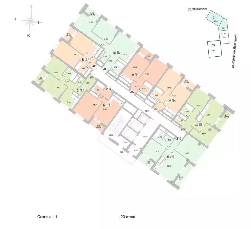 2-комнатная квартира: Екатеринбург, Черкасская улица, 5к1 (47.96 м) - Фото 1