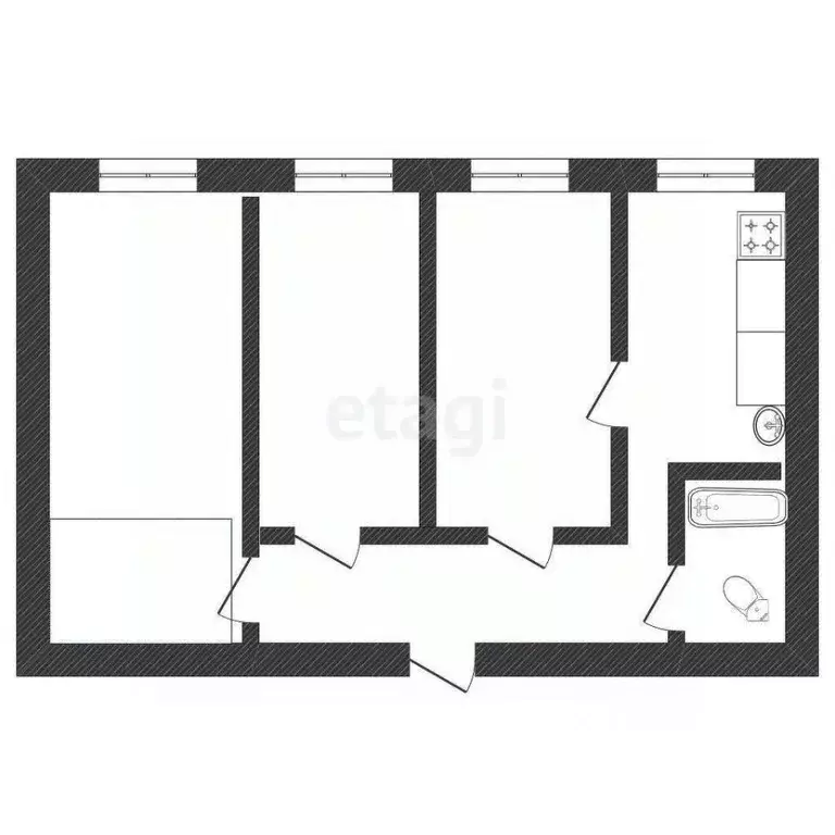 3-к кв. Смоленская область, Дорогобуж Коммунистическая ул., 30 (52.2 ... - Фото 0