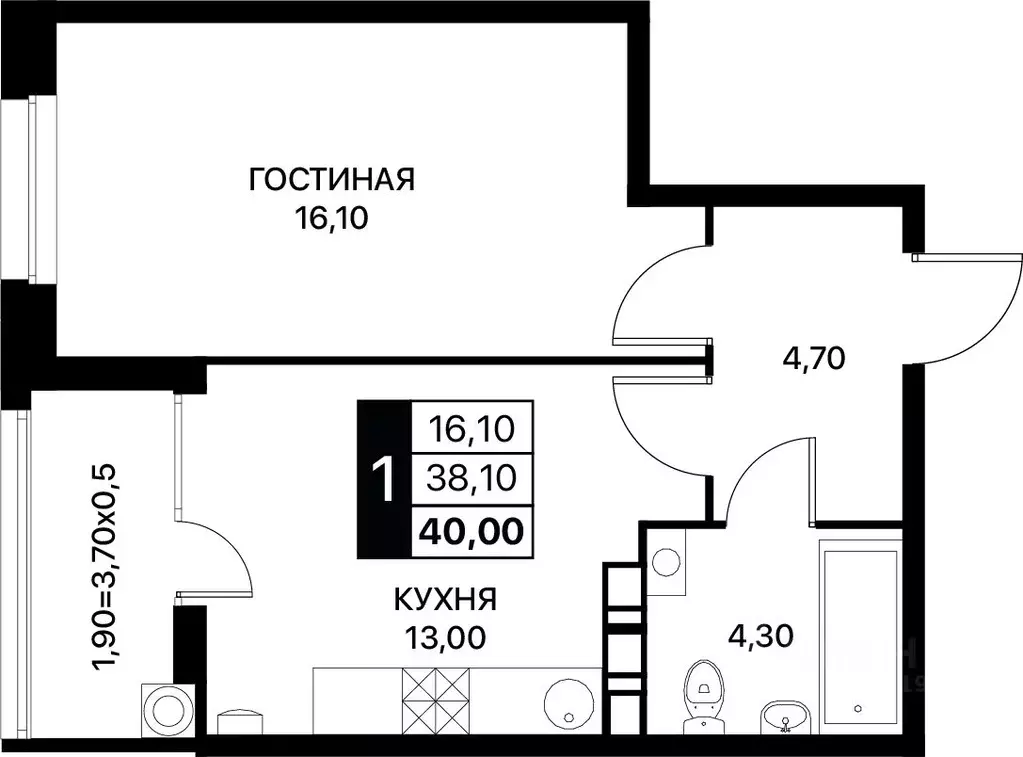 1-к кв. Ростовская область, Ростов-на-Дону ул. Берберовская (40.0 м) - Фото 0