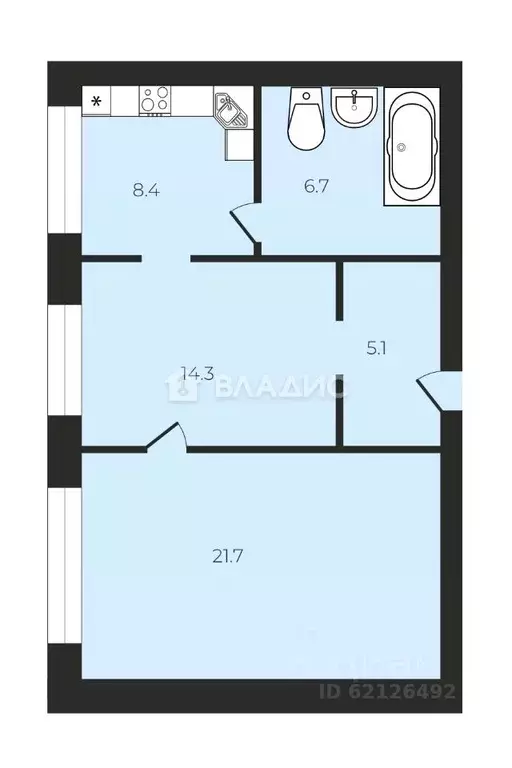 2-к кв. Санкт-Петербург Бассейная ул., 61 (56.2 м) - Фото 2
