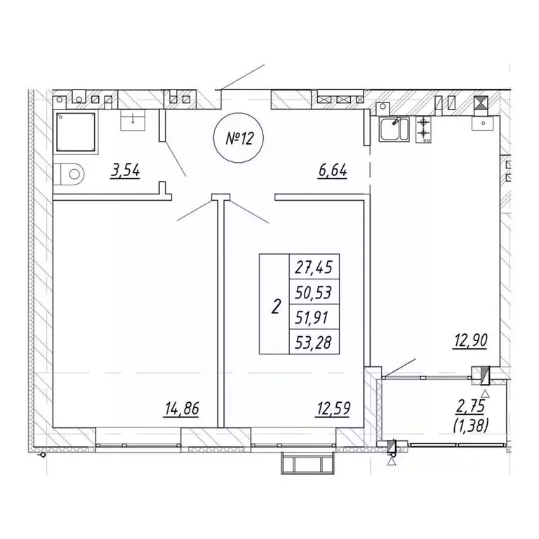 2-к кв. Калининградская область, Зеленоградск  (51.91 м) - Фото 2
