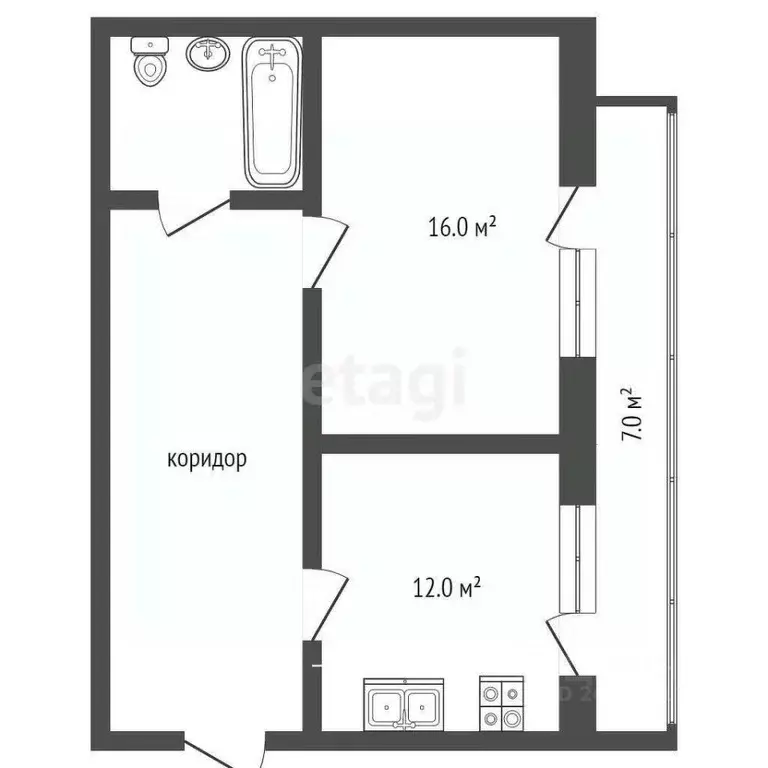 1-к кв. Севастополь ул. Вакуленчука, 26А (40.2 м) - Фото 2