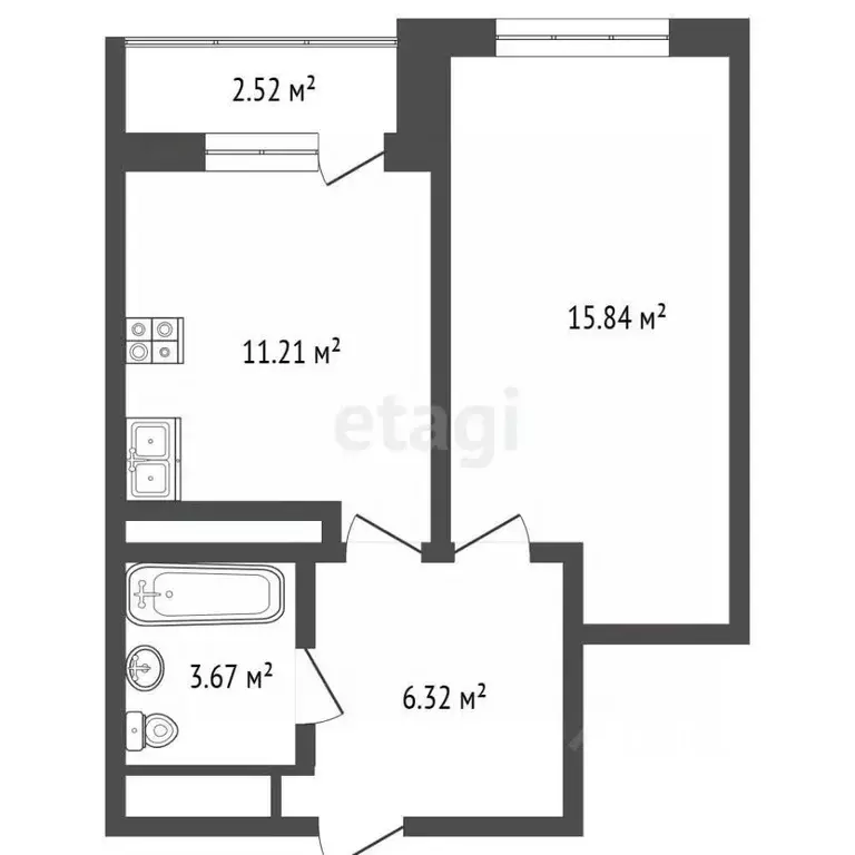 1-к кв. Самарская область, Самара ул. Советской Армии, 127А (40.0 м) - Фото 2