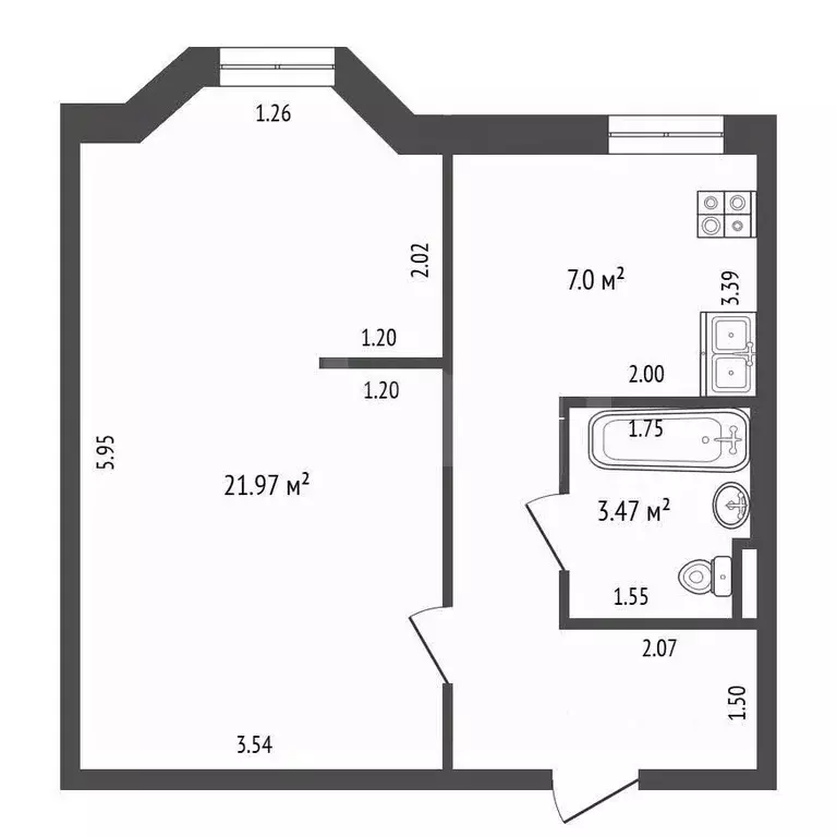 1-к кв. Ямало-Ненецкий АО, Новый Уренгой Молодежная ул., 11 (37.7 м) - Фото 1