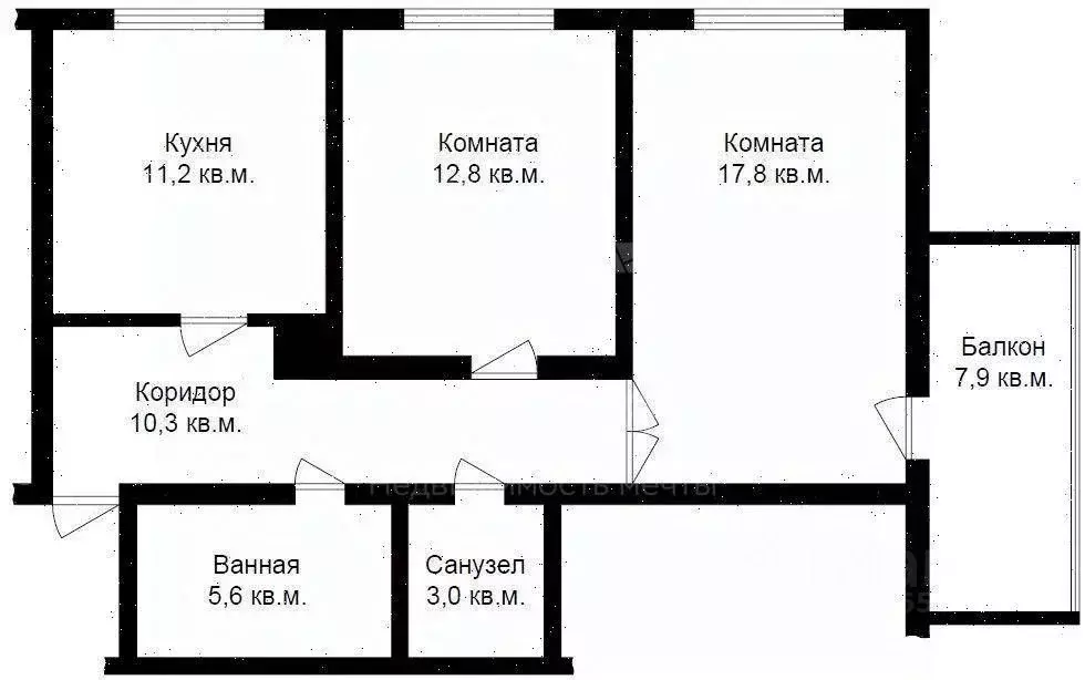 2-к кв. Московская область, Подольск Львовский мкр, ул. Московская, 1В ... - Фото 1