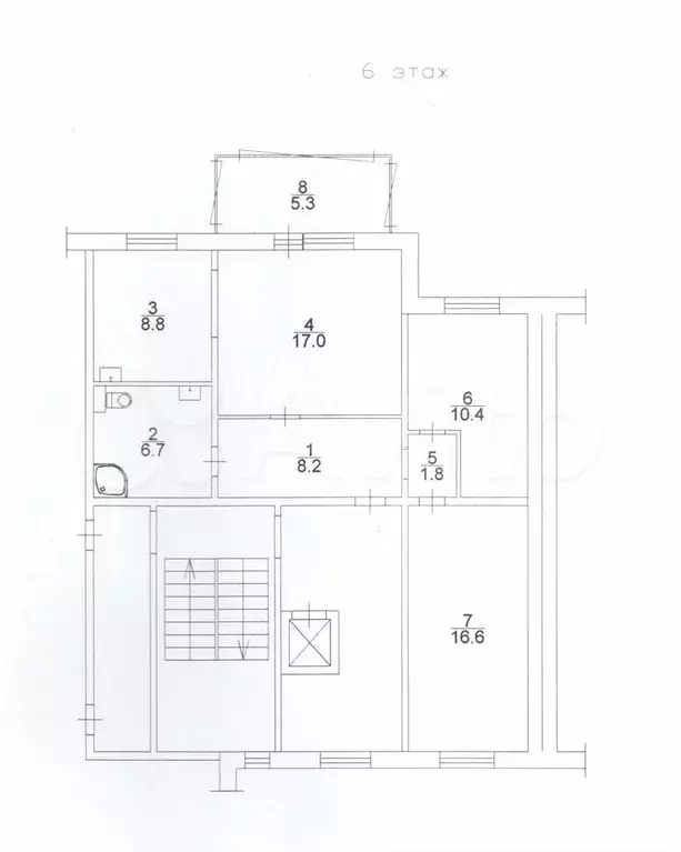 3-к. квартира, 69,5 м, 6/10 эт. - Фото 0