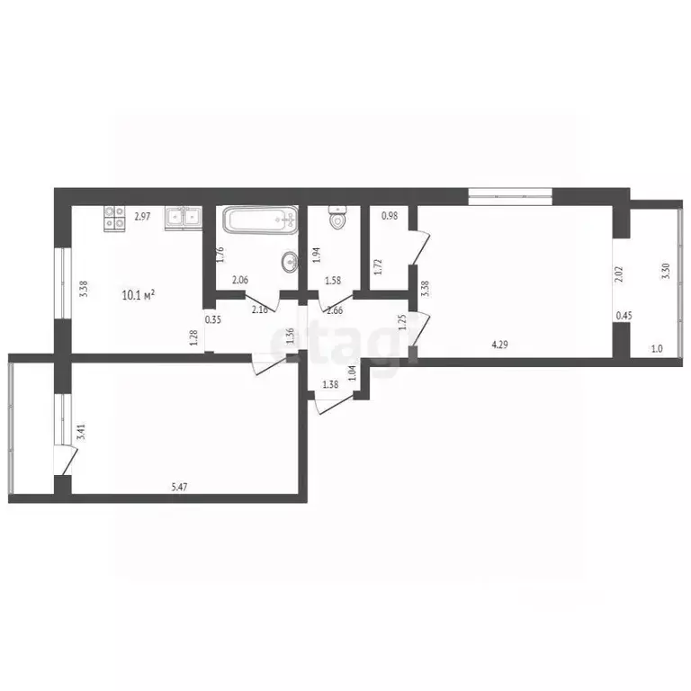 2-к кв. Мордовия, Саранск Лямбирское ш., 19 (65.3 м) - Фото 1