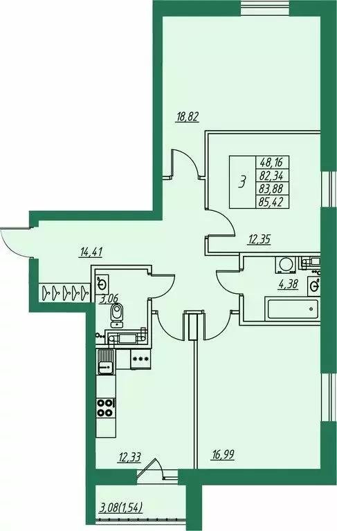 3-комнатная квартира: городской округ Владимир, посёлок ... - Фото 1