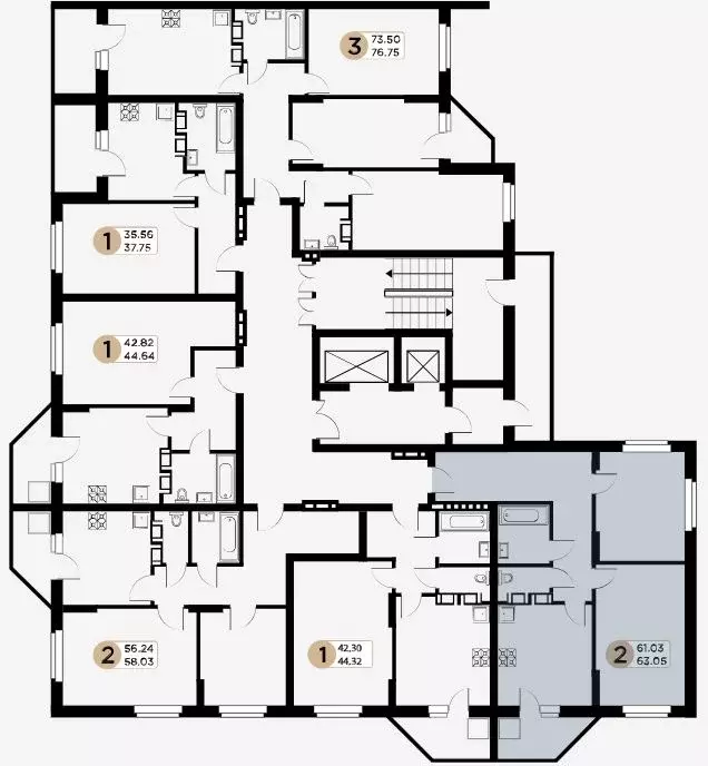 3-к кв. Самарская область, Самара Московское шоссе, 18-й км, 53 (73.5 ... - Фото 1