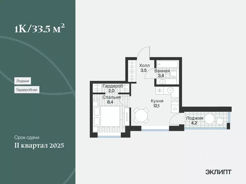 1-к кв. Тюменская область, Тюмень Ямская ул., 159с1/25 (31.4 м) - Фото 0