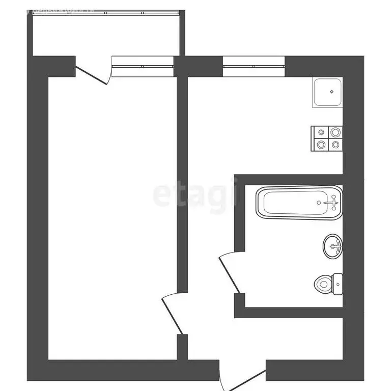 1-комнатная квартира: Ишим, улица Одоевского, 27 (30 м) - Фото 1