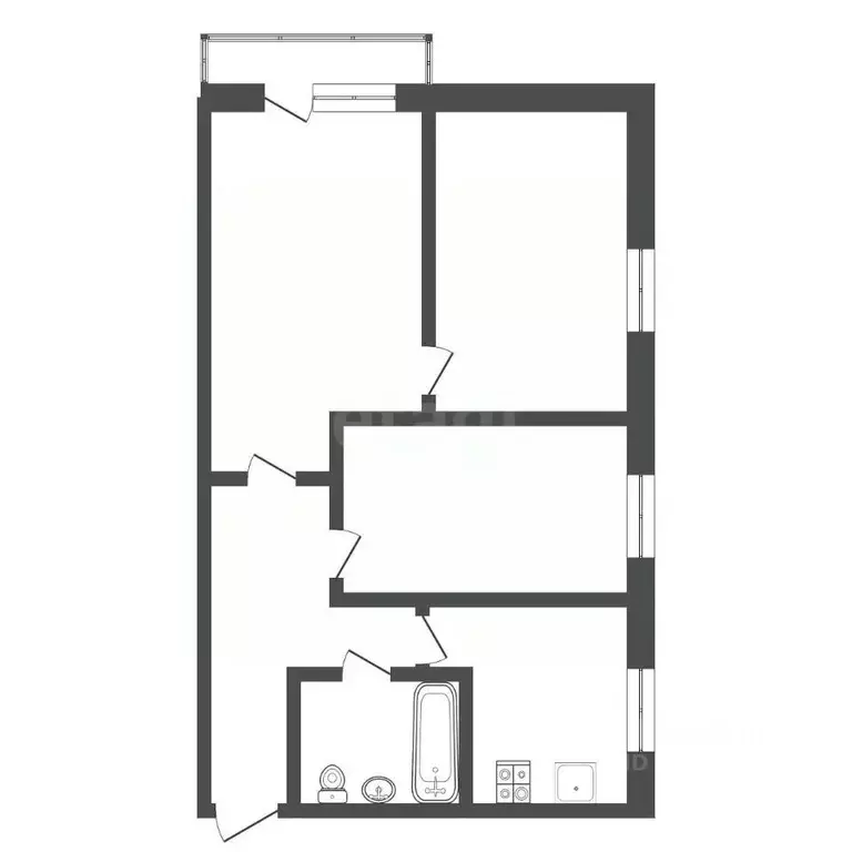 3-к кв. Тюменская область, Тюмень ул. Белинского, 18 (48.9 м) - Фото 2