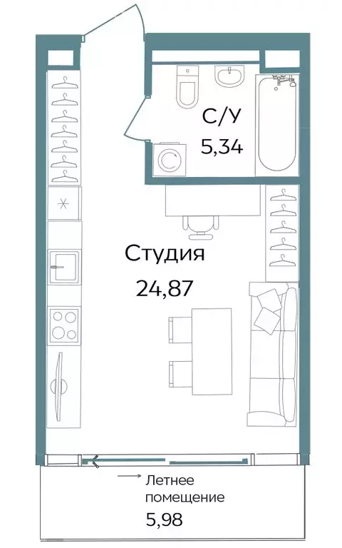 Квартира-студия: Республика Крым, Саки, курортный кластер Темпо (36.19 ... - Фото 1