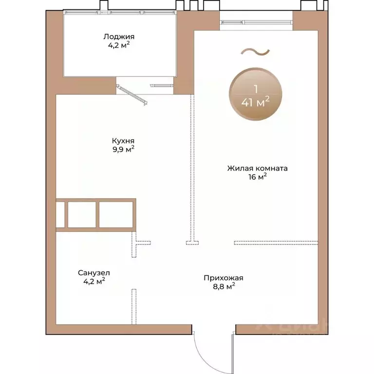 1-к кв. Красноярский край, Красноярск ул. Партизана Железняка (41.0 м) - Фото 1
